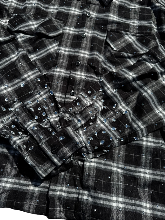 Diamanté Flannel - Black