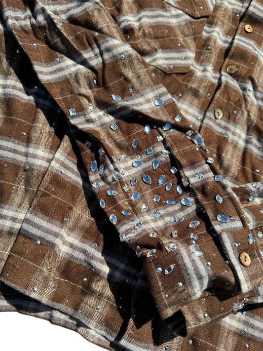 Diamanté Flannel - Brown