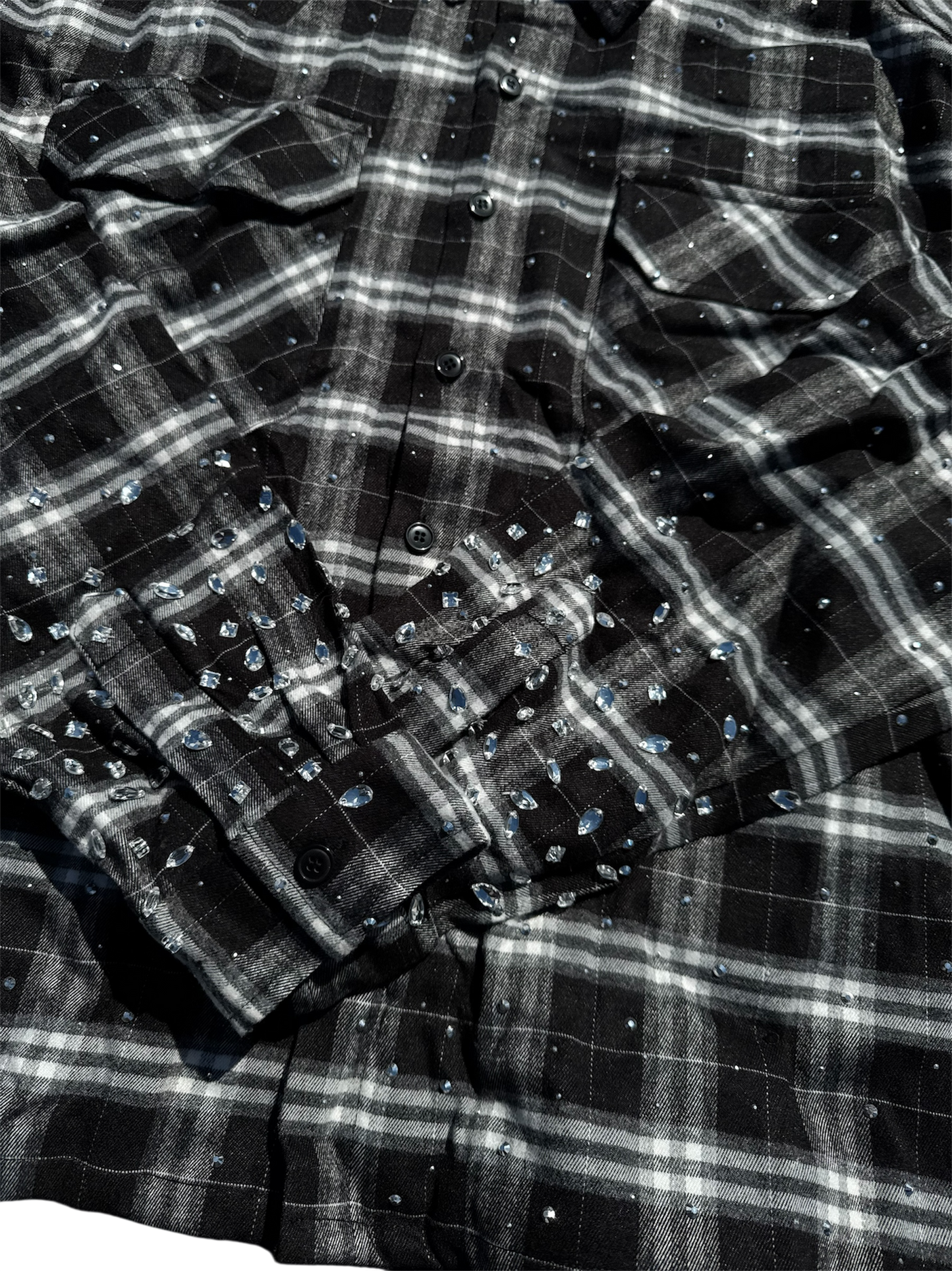 Diamanté Flannel - Black